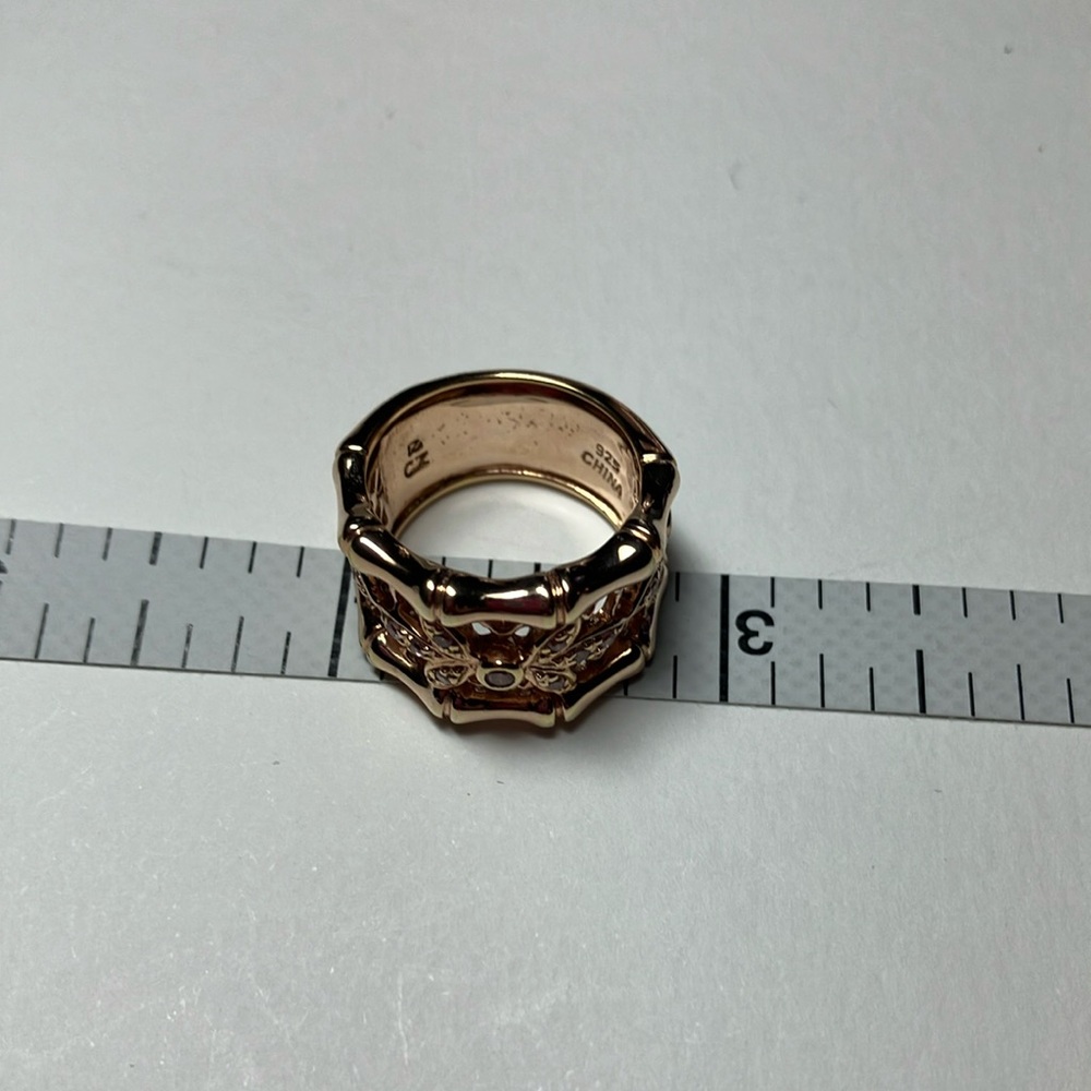 Technibond Orginial Rose Gold CZ Bamboo Ring - Picture 7 of 10